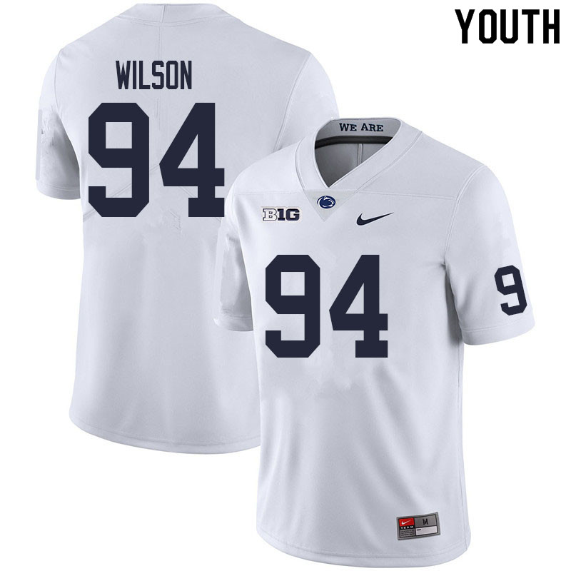 Youth #94 Jake Wilson Penn State Nittany Lions College Football Jerseys Sale-White